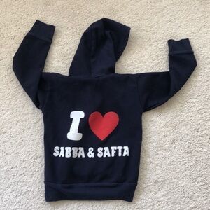 I ❤️ Safta and Sabba navy blue hoodie sweatshirt